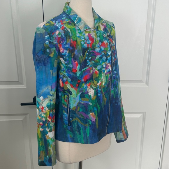 CLAIRE DESJARDINS size L Wearable Art Knit Moto Jacket - Picture 4 of 6